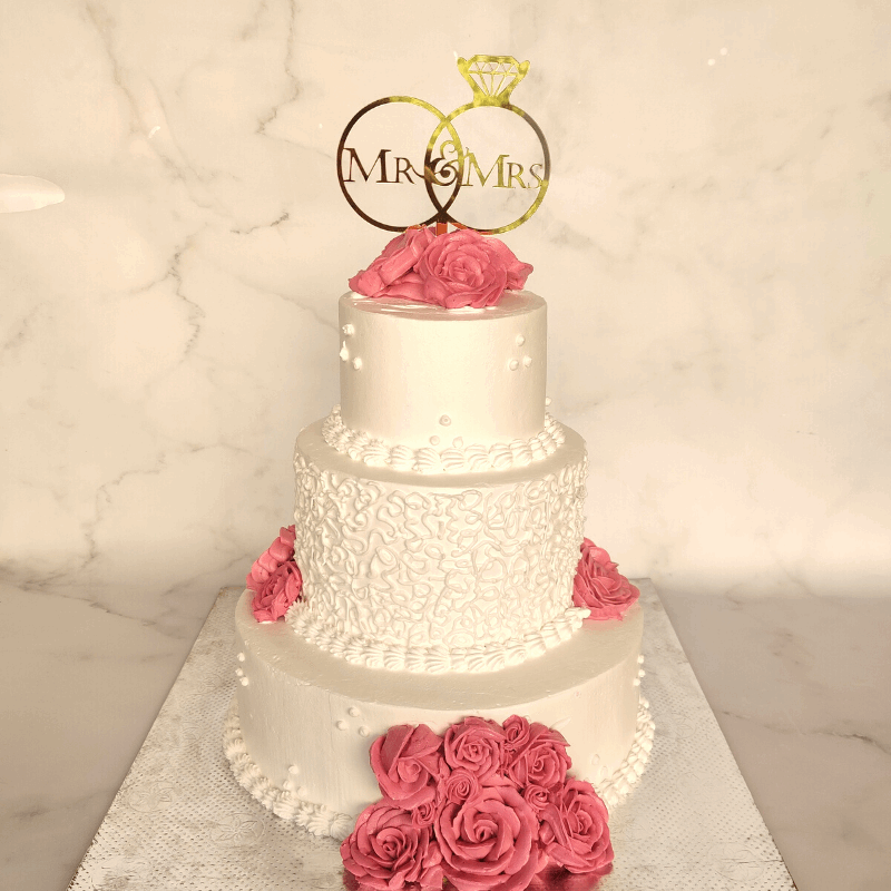 The Chrissie' Wedding Cake - Thunders Bakery