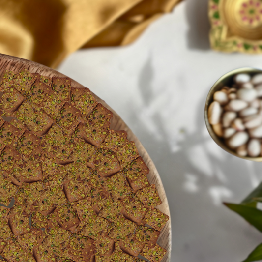 Desi gourmet cookie inspired by Indian sweets with a shelf life of 45 days and can be shipped PAN India